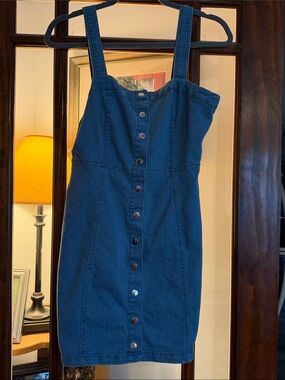 Rue21 Blue Denim Button-Front Mini Dress